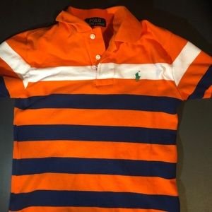 Boys Medium RL Polo Shirt-Orange & White